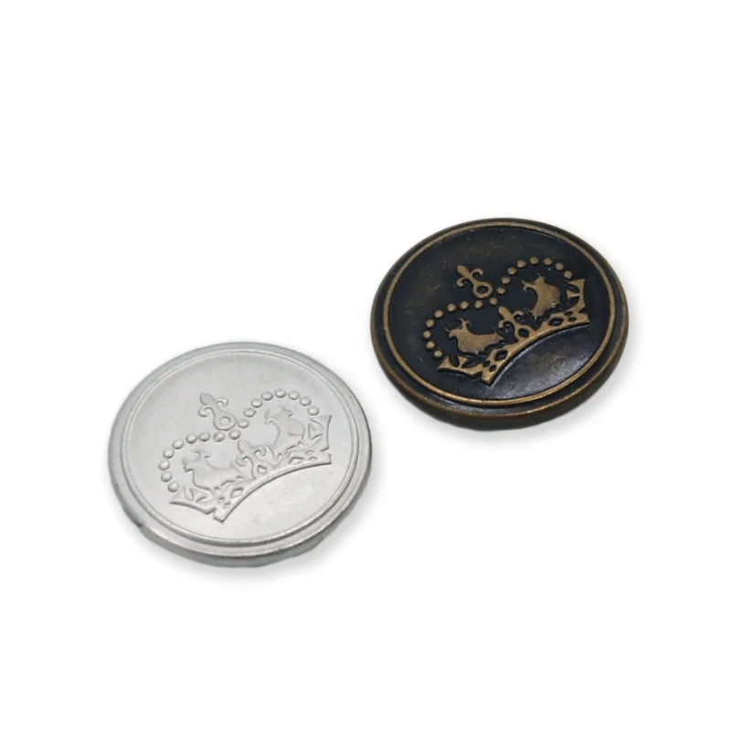 Crown Shank Snap Button for Uniform High-quality Brass Buttons Metal Zinc Alloy 7 Days Round Eco-friendly Plating Support