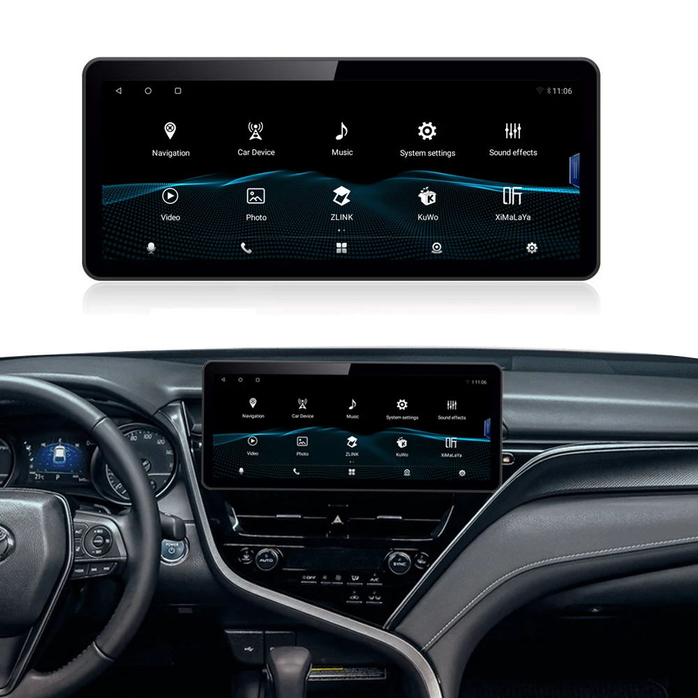 Road Top Android Car Dvd Player Radio Stereo Multimedia Video Screen with GPS Navigation System For Toyota Camry 2021-2022