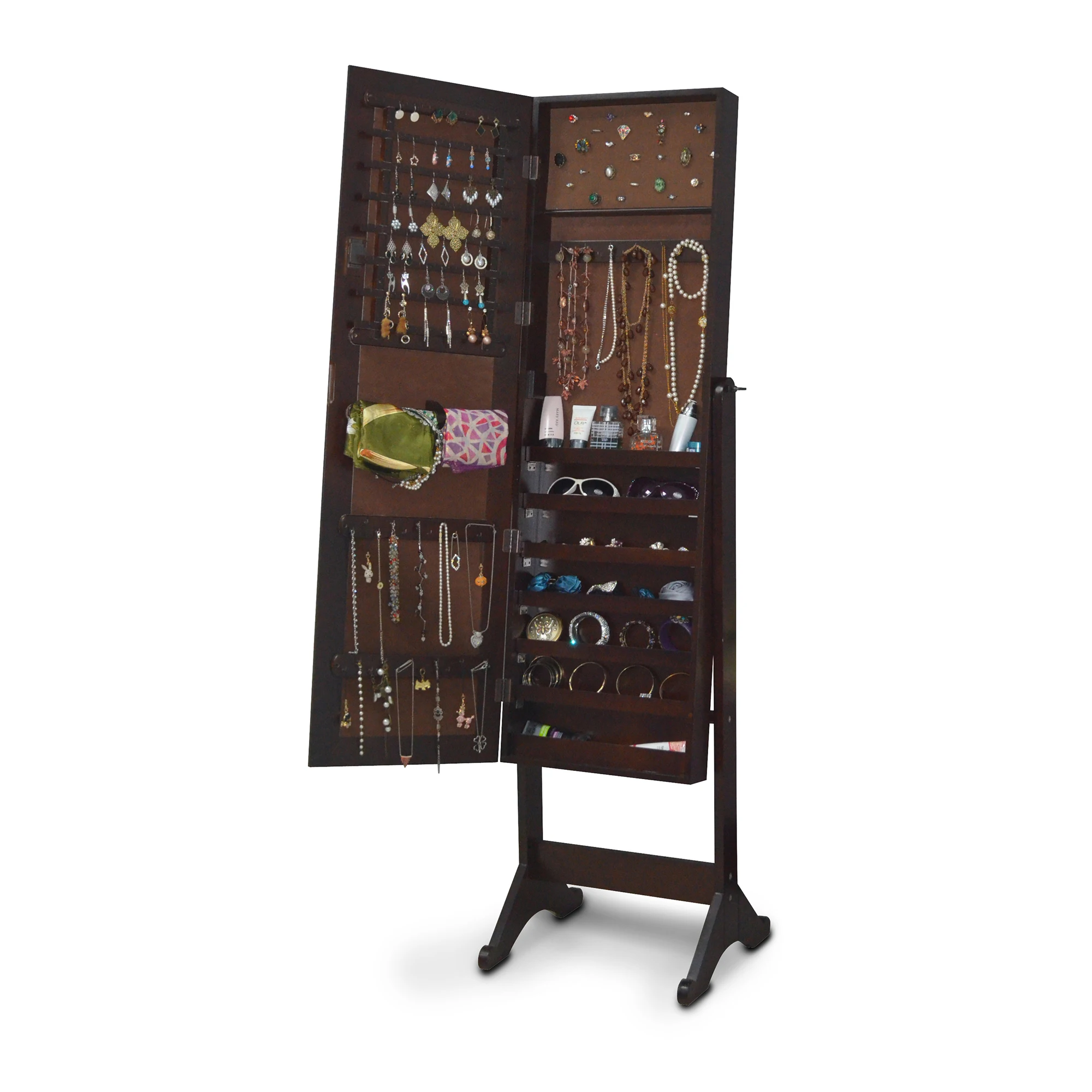 Floor Standing decorative mirror with Jewelry Cabinet from goodlife