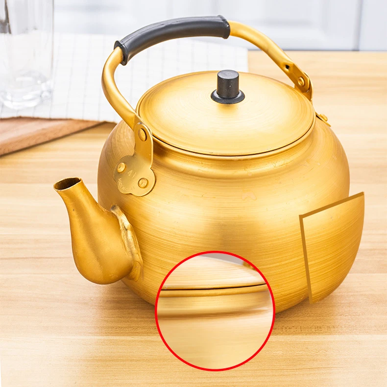 Aluminum yellow tea water kettle stove top whistling kettle Large Capacity Gas Water Kettle
