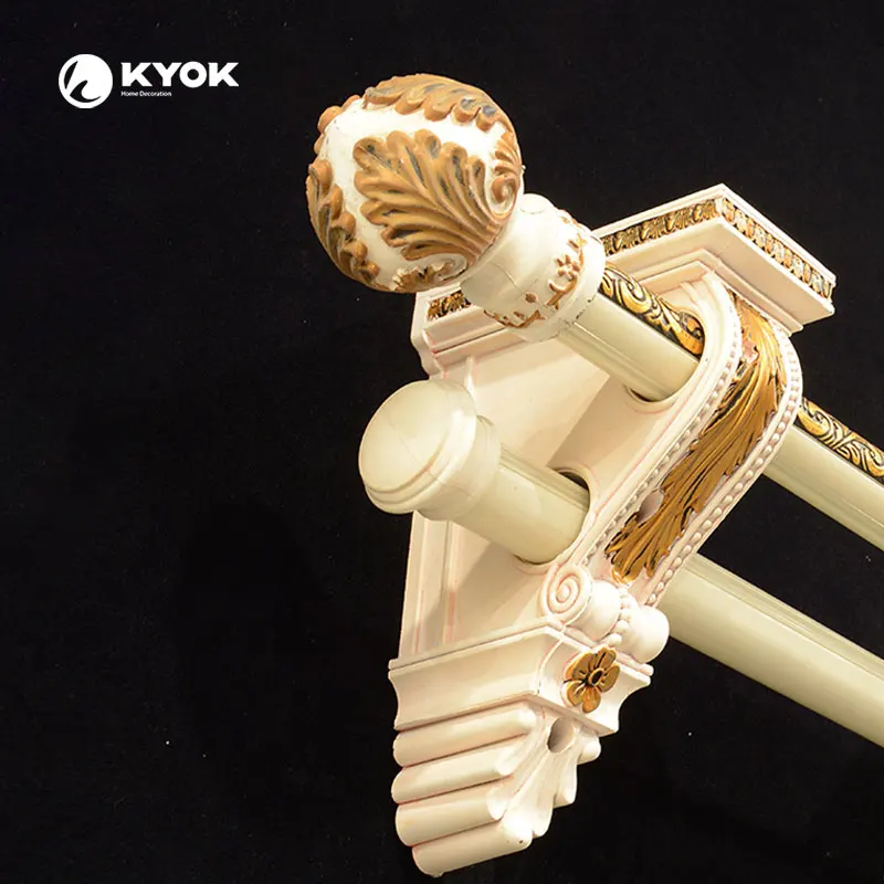 KYOK surface coated with rubber band wood curtain rod