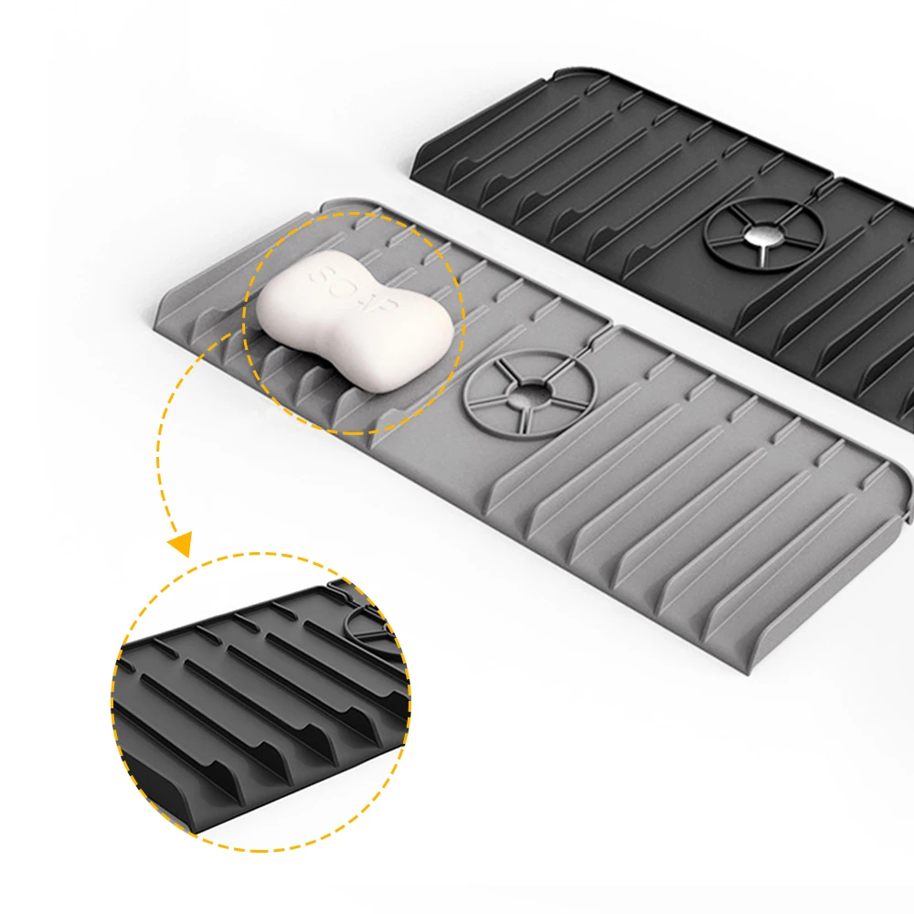 Wholesale High Quality Silicone Faucet Water Mat Sink Splash Guard Drip Catcher Kitchen Sink Splash Guard Faucet Absorbent Mat