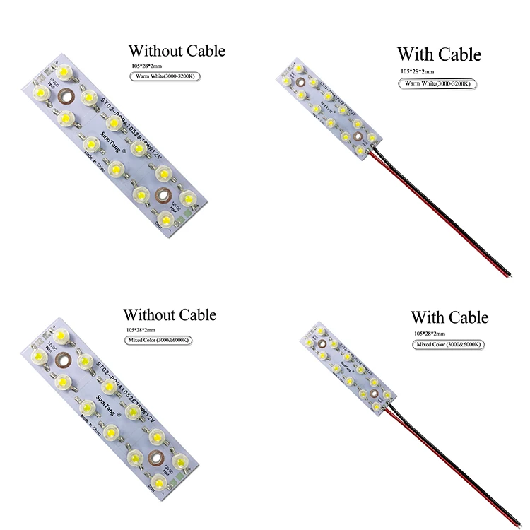 Bridgelux 45mil 12v pcba cob high power led modules 130-160lm/w warm natural cool white 8w 24w 12w 36w for cars vehicle light