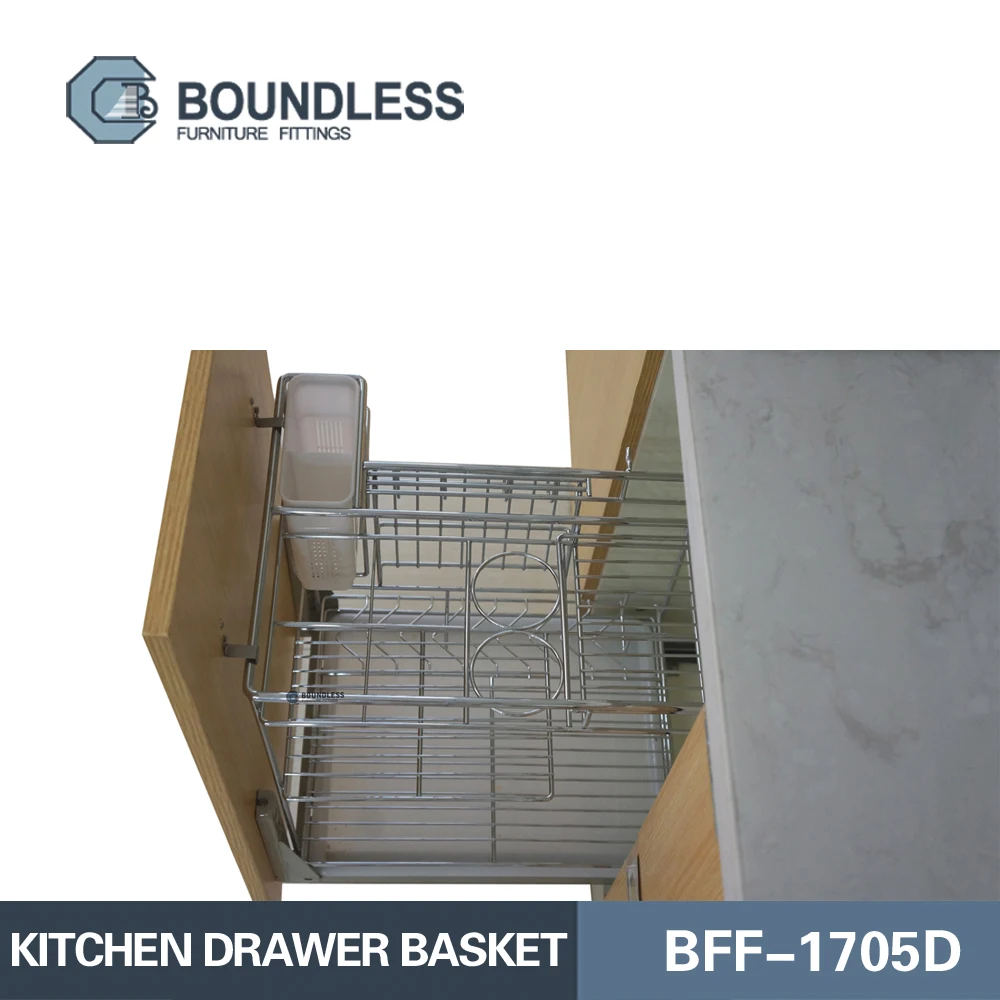 kitchen cabinet accessories multi-functional drawer basket pull out seasoning basket with soft closing rail  BFF-1705