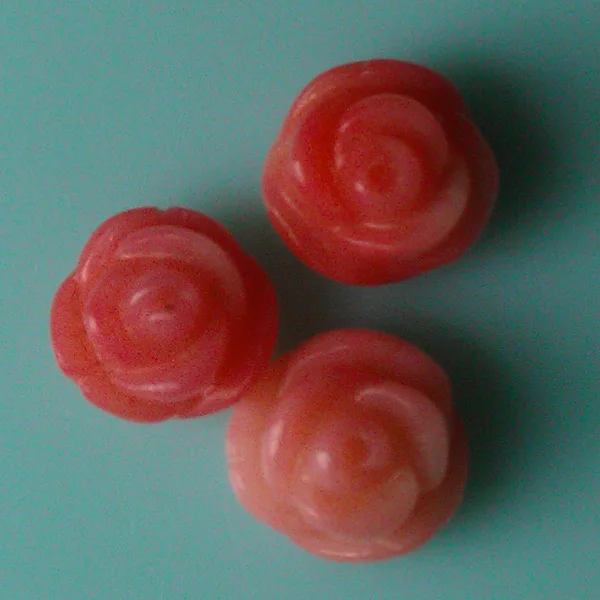 10mm Natural  Half Drill Rose/Flower Shape Pink Coral Beads For Wholesale