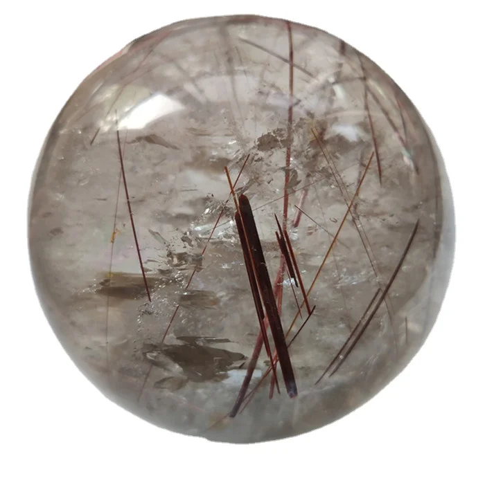 high quality natural copper rutilated quartz crystal balls rutile spheres for sale