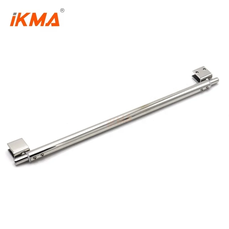 Frameless glass shower door top adjustable length stabilizer support bar
