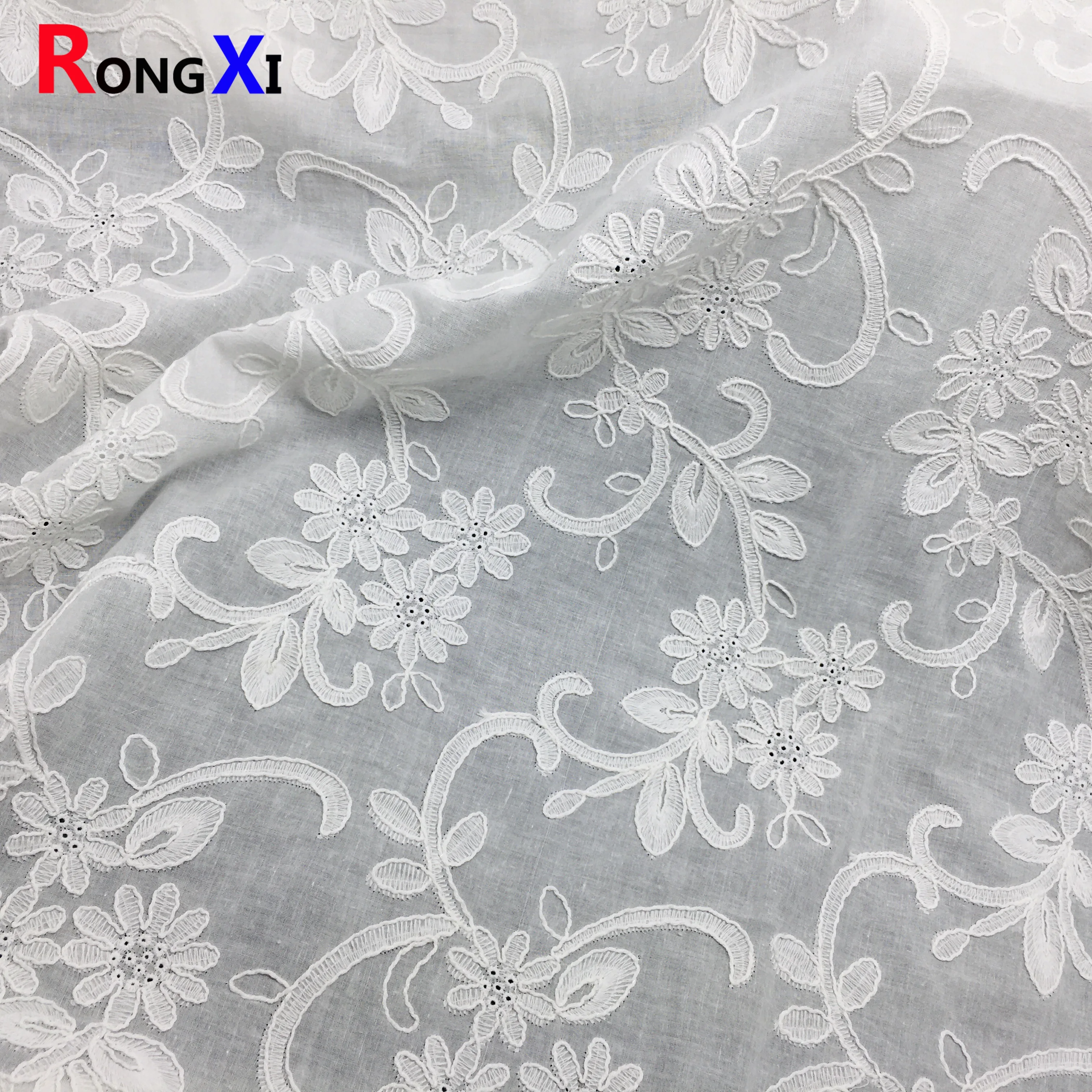 RXF2213 Eyelet fashion new  cotton embroidery cheap lace fabric