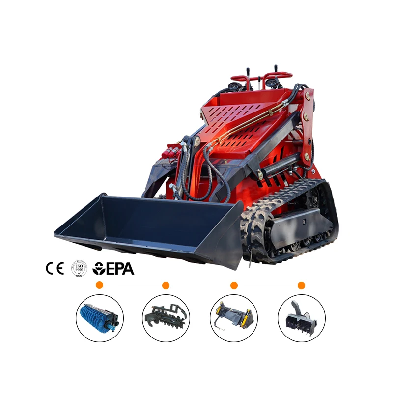A sliding mini loader that can be equipped with various accessories for operation in various fields