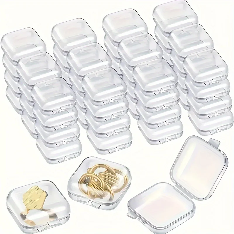 NISEVEN Wholesale Necklaces Bead Storage Containers Small Square Box Jewelry Box Waterproof Clear Plastic Storage Boxes With Lid