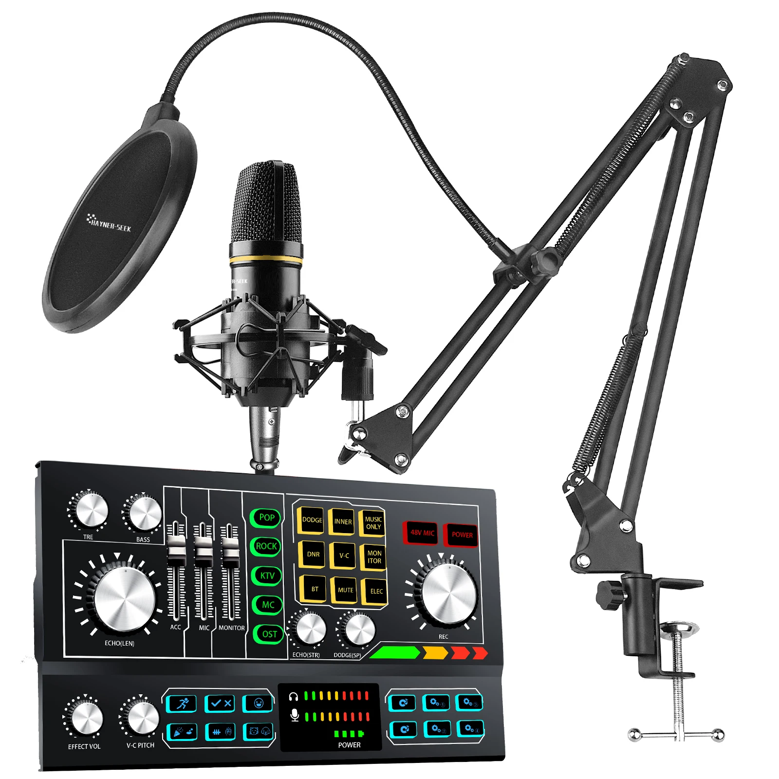 Voice Changer Musical Mixer USB Digital Audio Mixer With Desktop XLR Condenser Microphone
