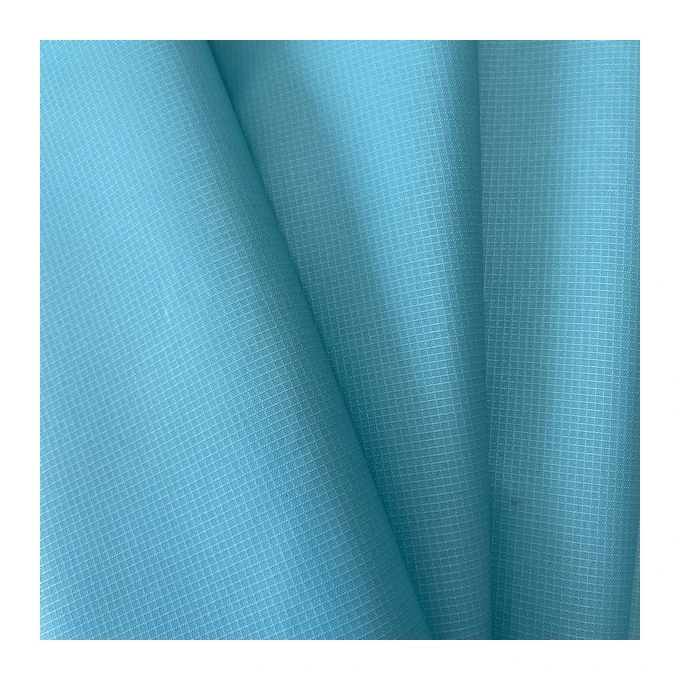 Customized PU Coated 100% Nylon Waterproof 0.5 Ripstop Taffeta Nylon Fabric For Luggage