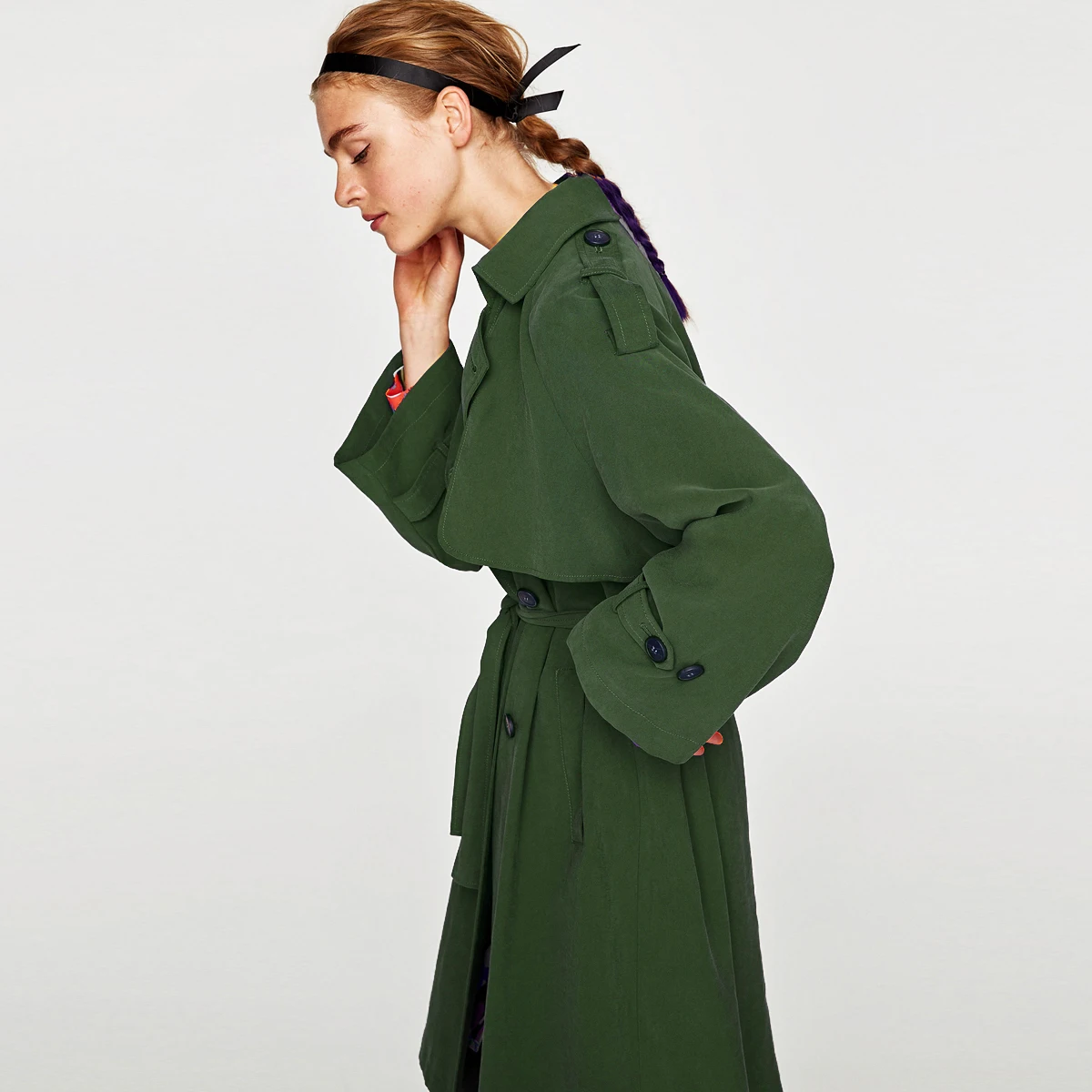 Custom Winter Autumn Fashion Elegant Classic Women Long Trench Coat Jacket With Belts Windbreaker