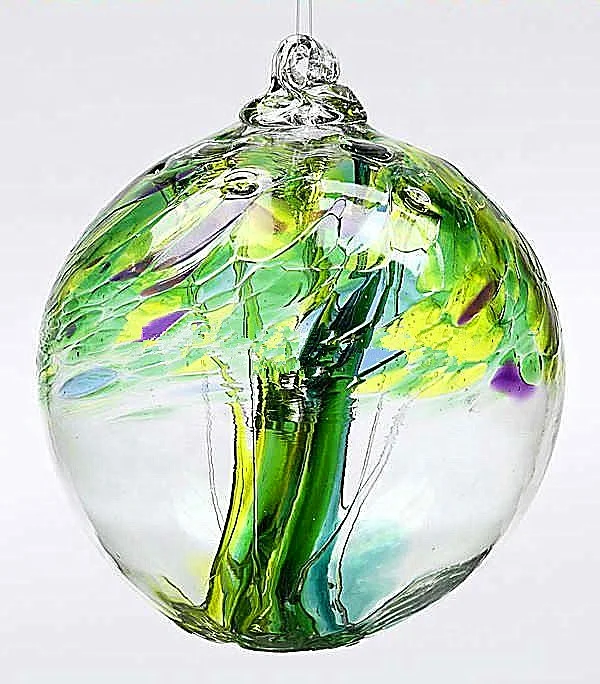 
High quality Hand Made Polish Art Glass Witch Ball,Glass Tree Of Life Witch Ball 