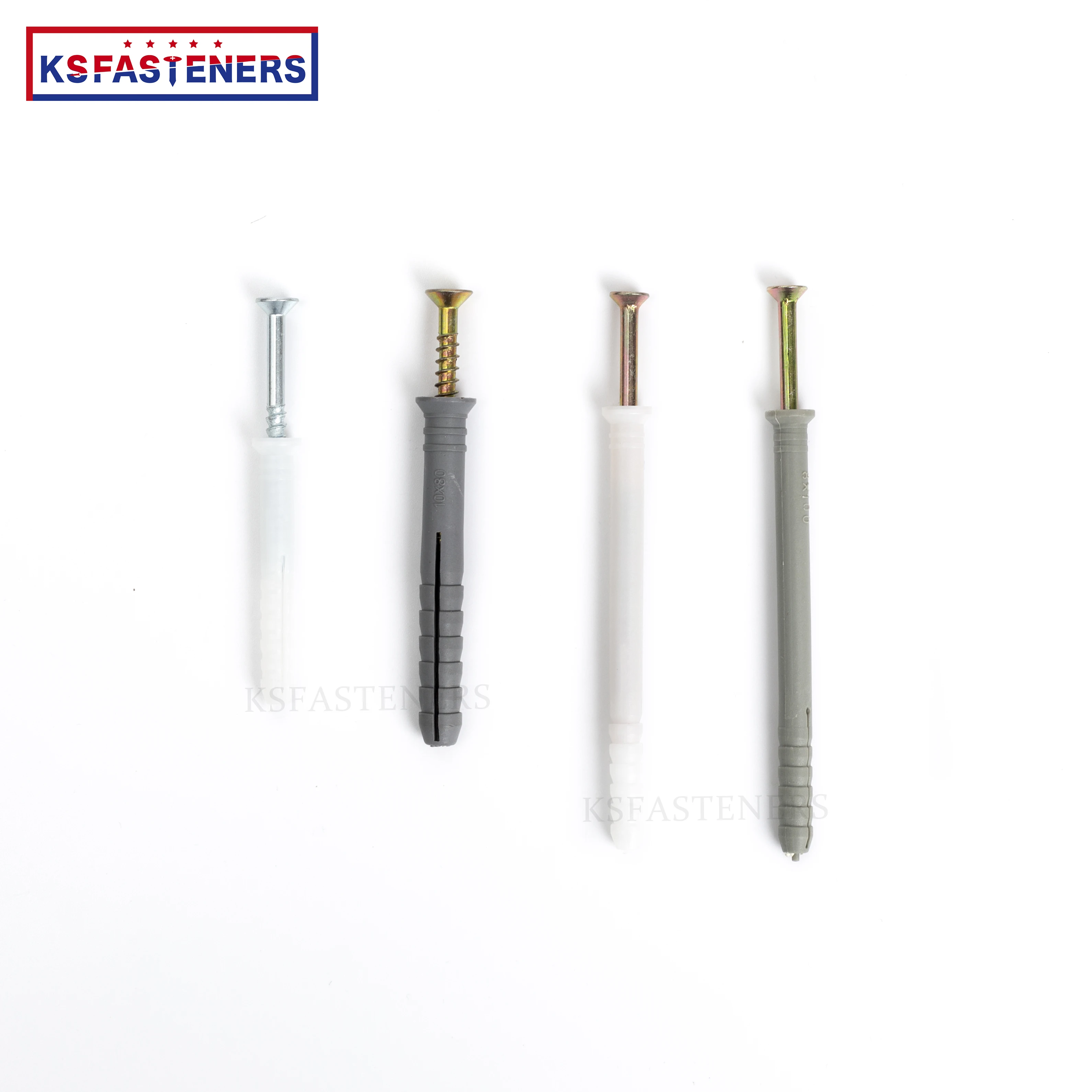 Direct Sale Professional Multi-Size And Color Hammer Screw Anchor Wall Plug For Nail