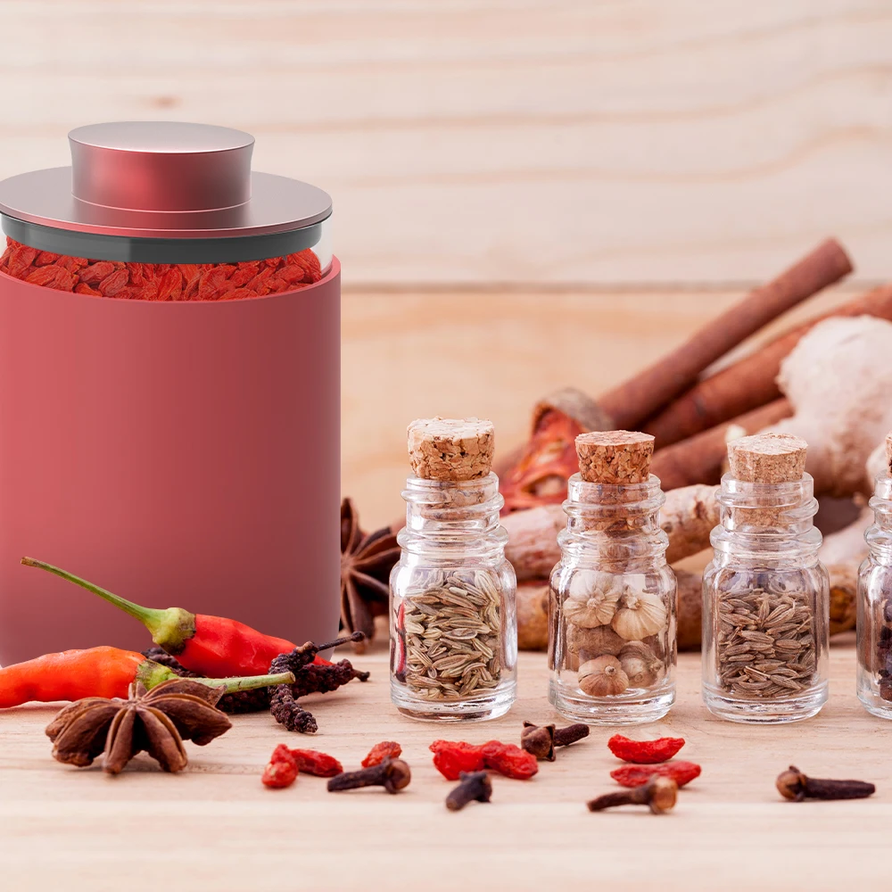 Sealed Glass Jars with Aluminum Lids Food Spice and Herb Storage Containers Big Capacity Custom Cigarette Case Glass Jars