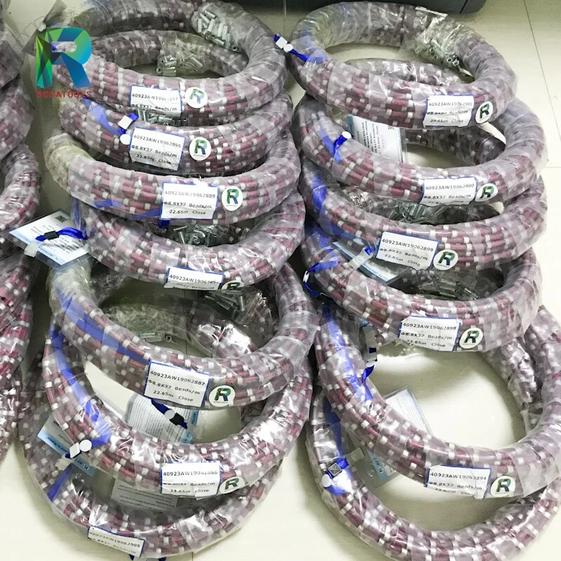 Romatools высокое качество 8 мм замкнутая петля пластиковая алмазная проволока стальная для OEM жесткого гранита и резки мраморных блоков