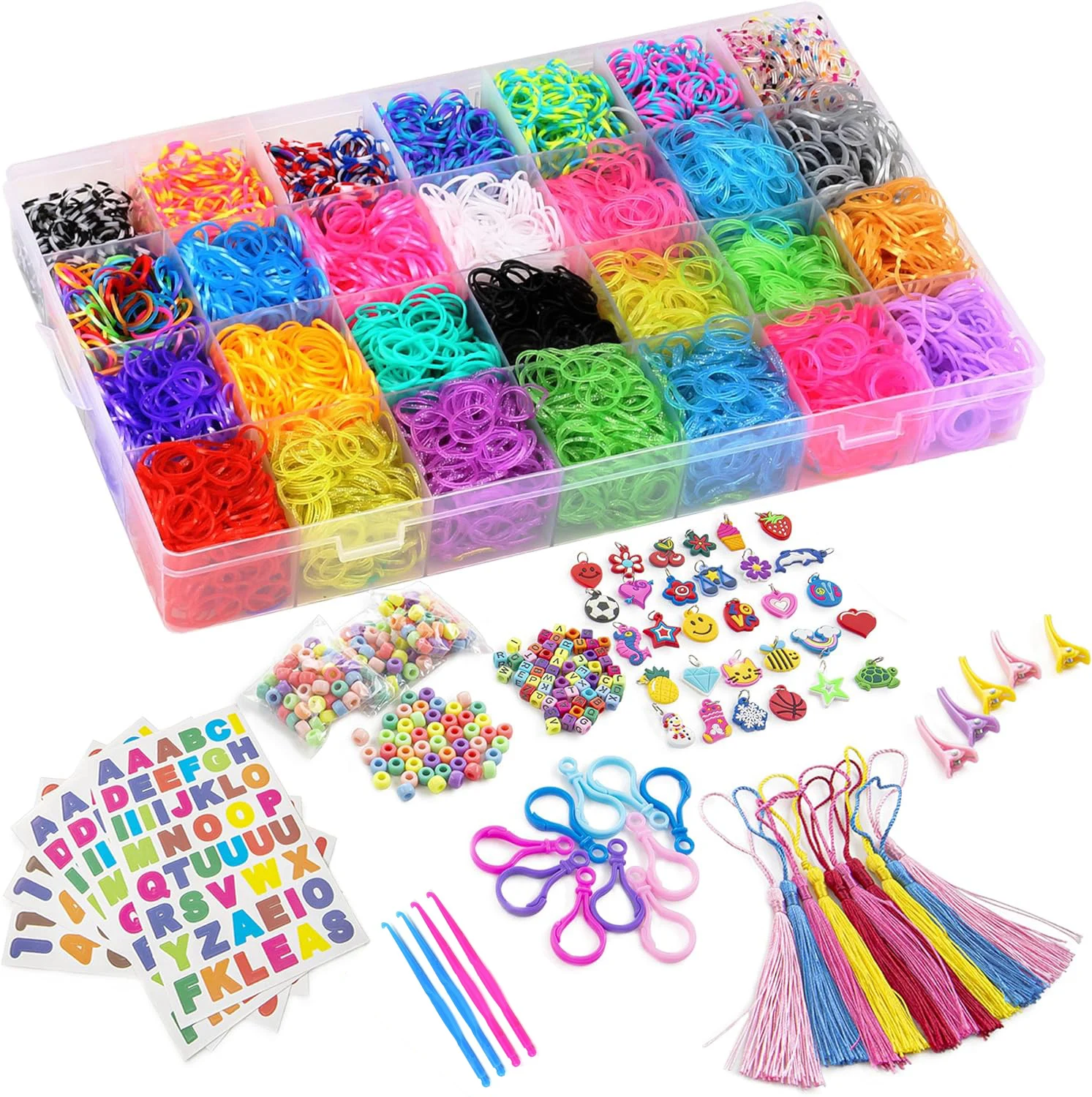 Custom Unique Bright Colour Bands Refill Kit Girls & Boys gift 12100+ Rubber Bands Refill Loom Bracelet Kit