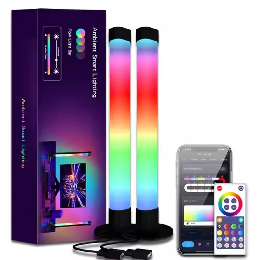 Портативный умный настольный светильник с атмосферным освещением RGB 360 ° 2 упаковки умное Управление приложениями подходит для игровой комнаты/спальни/бара/KTV