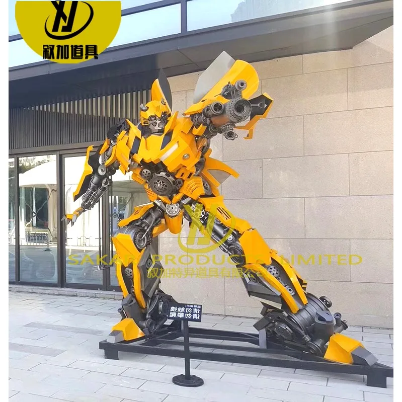 Large Size Stainless Steel Geometric scrap metal Recycled Metal Transform er Giant Robot