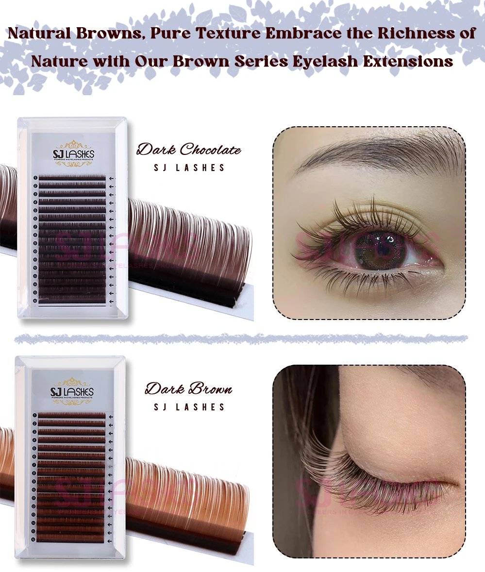PBT Fiber Cashmere Russian Volume Brown Eyelash Extensions