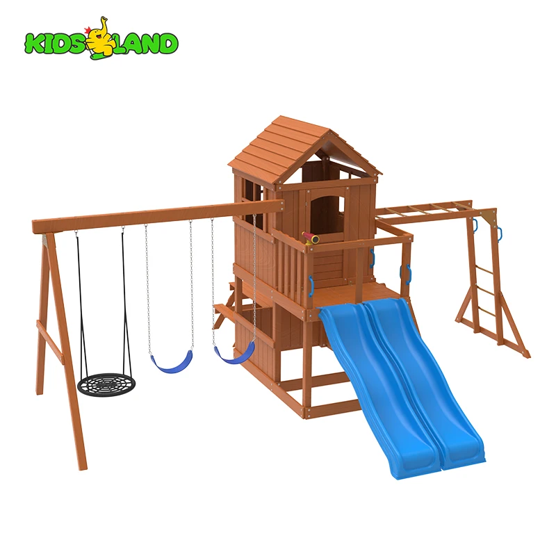 Skyloft Wooden Play Set Amusement Equipment Indoor Outdoor Backyard Swing Sets Commercial Outdoor Children Playground