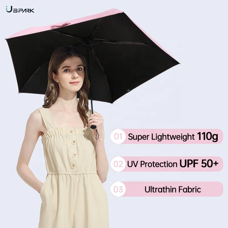 Hot Selling 110g Superfine Superlight UV Protection UPF 50+ Carbon Fiber Rbis Small Mini Pocket Folding Umbrella