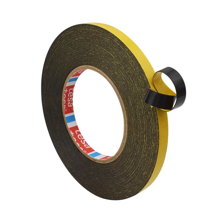 High viscosity strength polyethylene foam tape TESA 62708 black double side acrylic PE foam adhesive tape