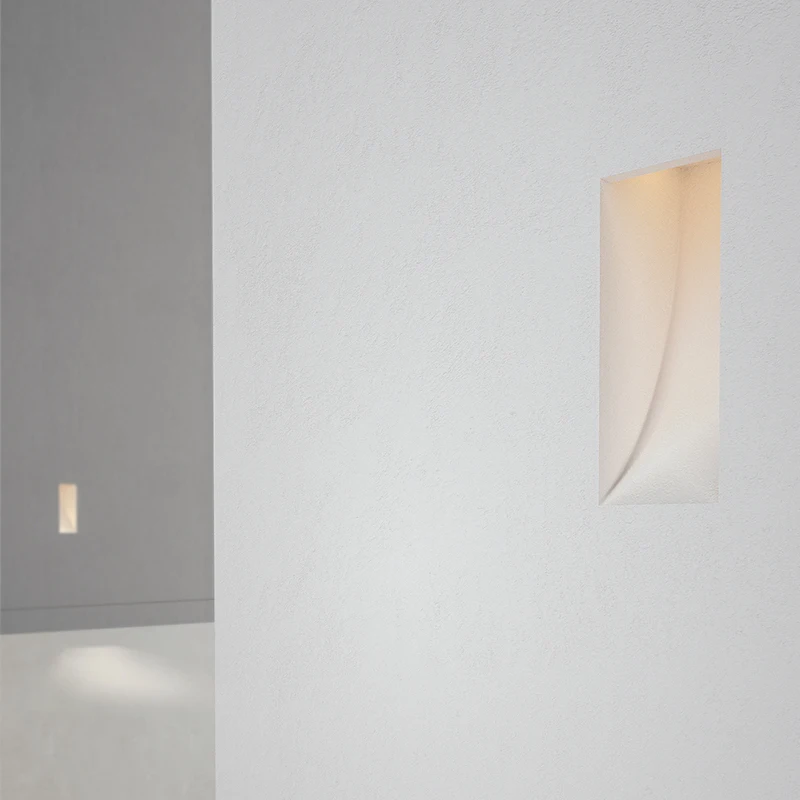 XRZLux Gypsum Lamp Recessed LED Stair Light Step Lighting 3W Led Corner Lamp Living Room Aisle Background Wall Plaster Light