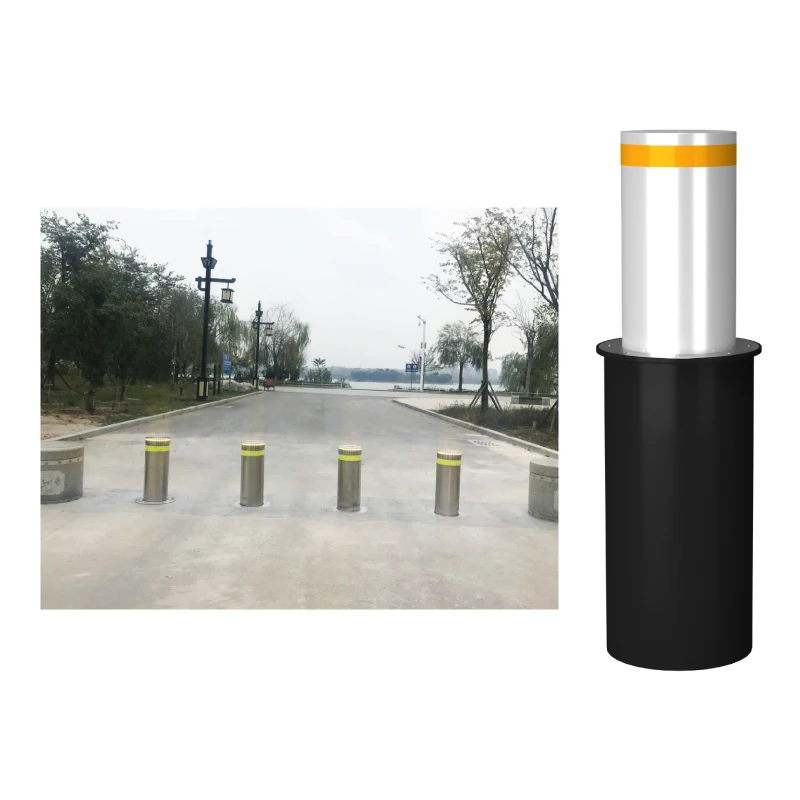 Motorized Stainless Steel Lift Bollards - Vehicle Access Control with Hydraulic System