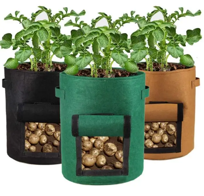 Brand new cotton for potted plants ceramic kraft paper flower carry-bag-for-pot-plant felt fabric pot plant grow bags