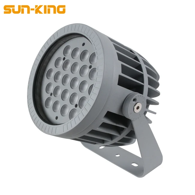 Round park tree 3000K purple yellow IP66 building spotlight 48W 24x2W projection outdoor lamp