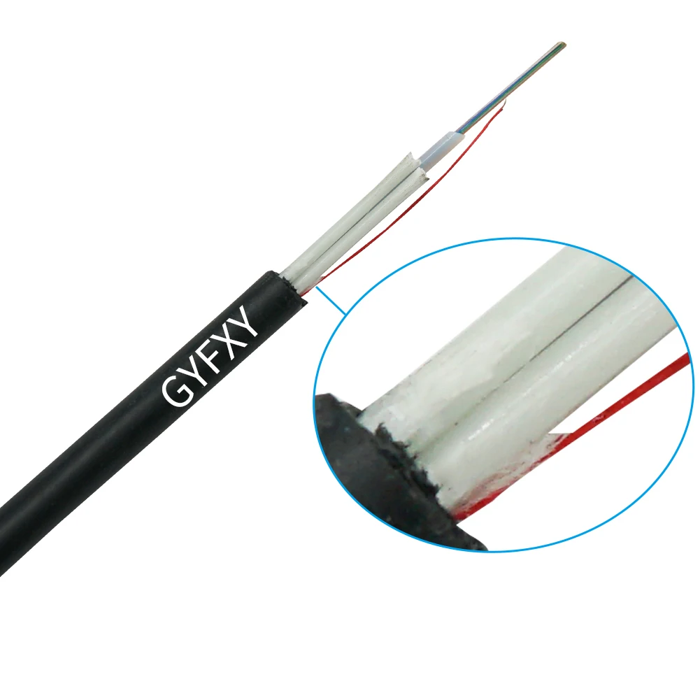 Good quality outdoor Mini ADSS / ASU fiber cable 2-12 Core Fibre Optical Cable GYFXY ASU