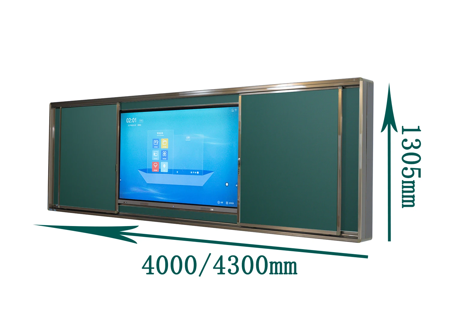 China Chalk Blackboard TY11 4000*1365mm Hanging School Classroom Magnetic Matte Green School Supplier Notice Board LONBEST