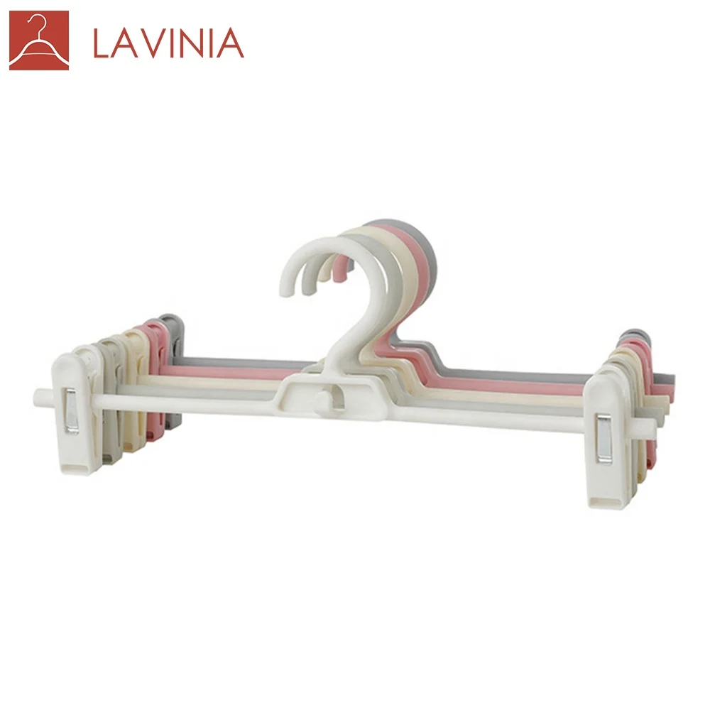 Wholesale Colorful Clothes Hanger For Underwear Anti-Slip Save Space Trousers Dress Joint Plastic Pants Hanger