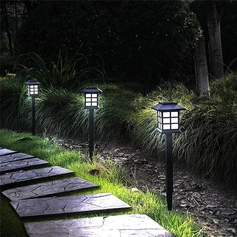 Solar Lawn Led Plastic House Lights Retro Garden Landscape Plug-In Lawn Lights Garden Home Outdoor Houses Path Villas