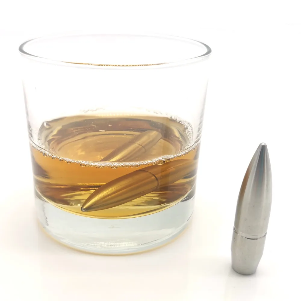 
Bullet Ice Cube and Stainless Steel Bullet Shaped Ice Cube Set and Whiskey Bullet Stone Gift Set 