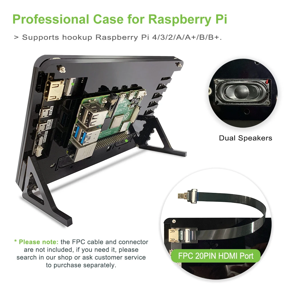 5 7 Inch Display For Raspberry Pi With Case Speaker, HD-MI 10 Inch Raspberry Pi Touch Monitor, 10.1 Inch Touch Screen Module