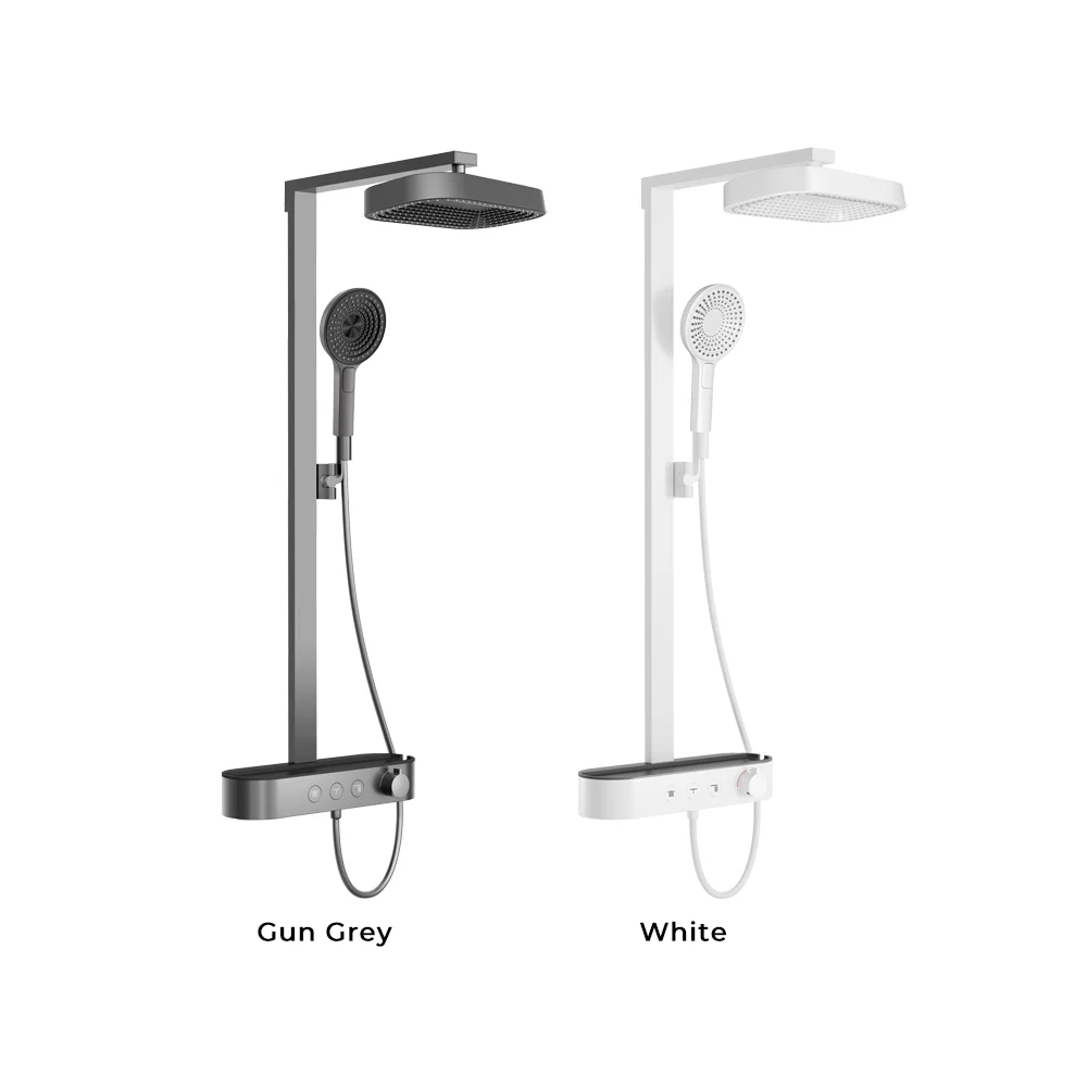 Hotel Luxury Smart Bathroom Shower Three Function Piano Keys Shower Set Rain Shower Faucet Set