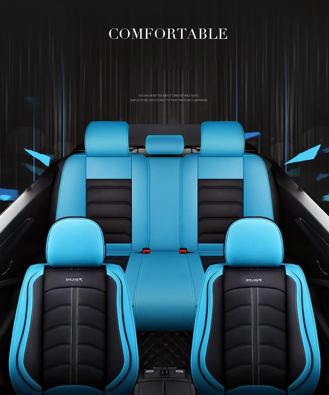 Sports Style  PU Leather Car Seat Covers Full Set Protector for Chevy Colorado 2015-2024 Crew Cab Z71 LT ZR2