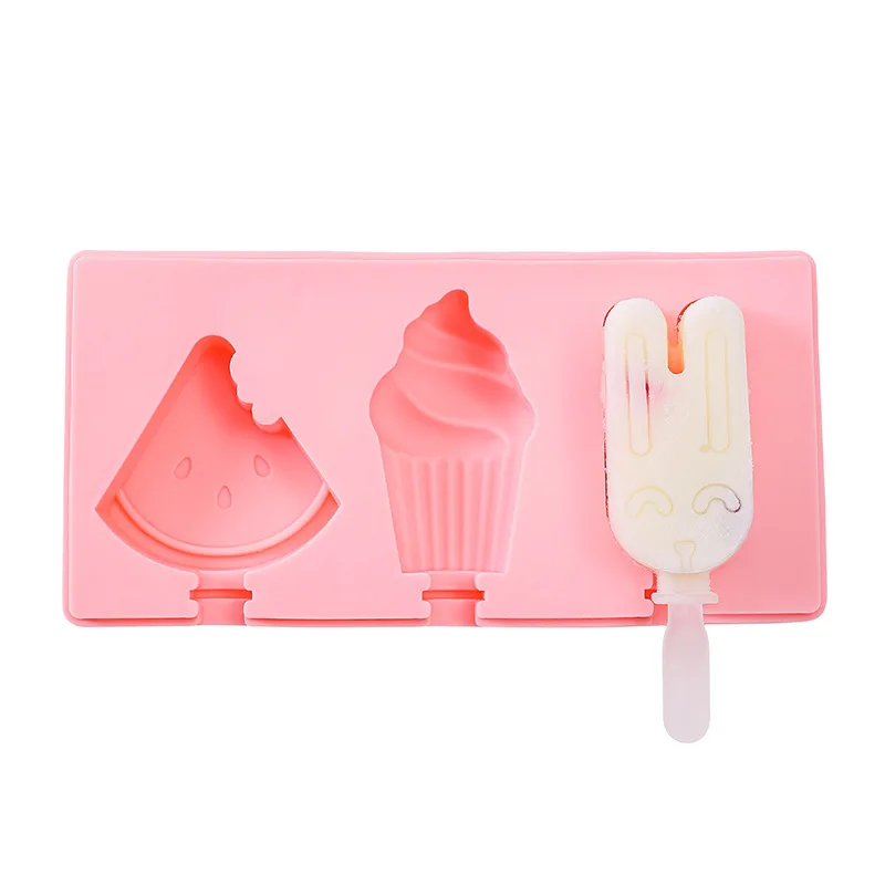 Silicone Ice Cream Moulds with lid and plastic stick Creative Ice Cream Pop Lolly Maker and Popsicle Molds Trays