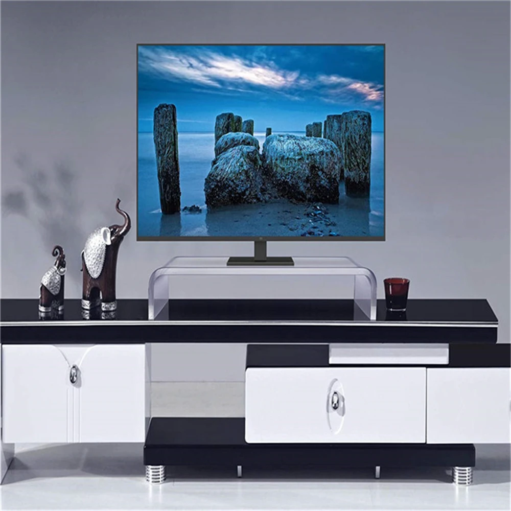 Custom Clear Acrylic Computer Stand Modern Acrylic Stand Holds for TV Notebook Dining Table