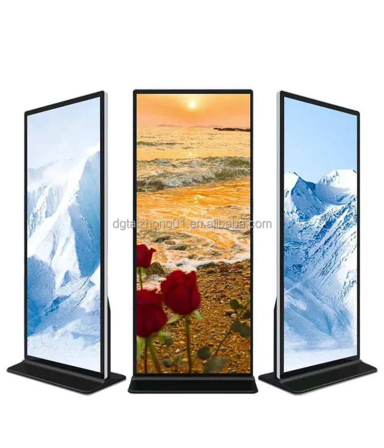 64/69inch Touch Screen Vertical Lcd Panel Stand Advertising Display Lcd Advertising Machine Full Hd Big Advertising Screen