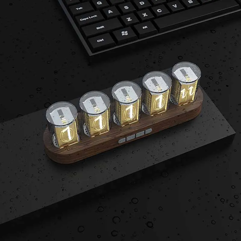 Светодиодные часы Nixie Tube комплект из орехового клена RGB цифровые настольные