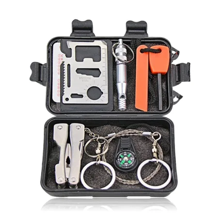 Emergency Box Kit 9-in-1 Outdoor Survival Hunting Gear Set Portable Camping Hiking Equipment Tools Outdoor Survive Tool