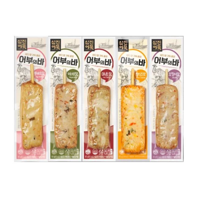 Korea Fish Cake Bar Spicy Vegetable Squid flavors easy to use ready made food