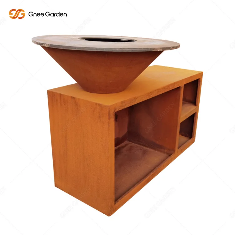 outdoor corten steel bbq grill bbq corten steel barbecue corten steel fire pit bbq