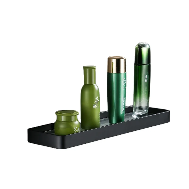 bathroom accessories  storage rack glass mirror storage shelf corner bathroom shelf Glass Dresser Black Mirror Front Shelf