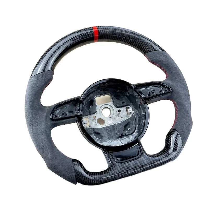 A3 A4 A5 A6 A7 Q3 Q5 Q7 fully perforated steering wheel flat bottom Carbon Fiber steering wheel campaign For Audi