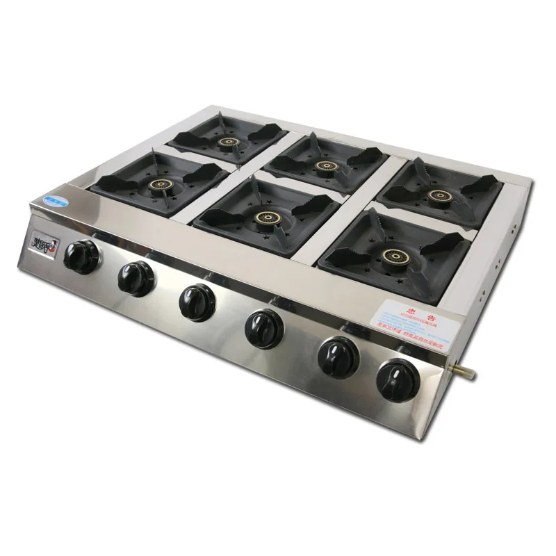 6 горелок, энергосберегающая Коммерческая газовая плита сжиженного нефтяного газа в Пакистане, газовая горелка ВОК